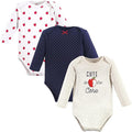 Hudson Baby Baby Girls' Cotton Long-sleeve Bodysuits 3-pack