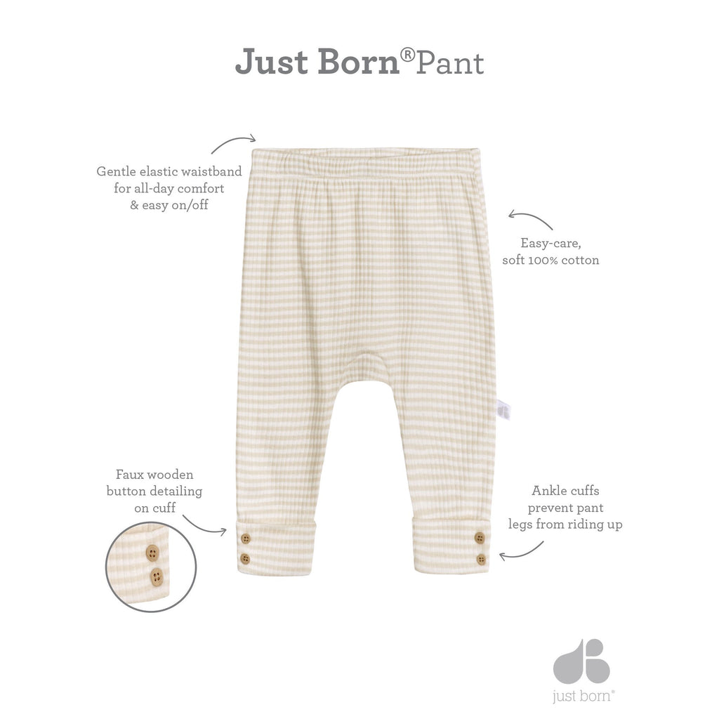Just Born Baby Boy Pants, 2-Pack (0/3-6/9 Months)