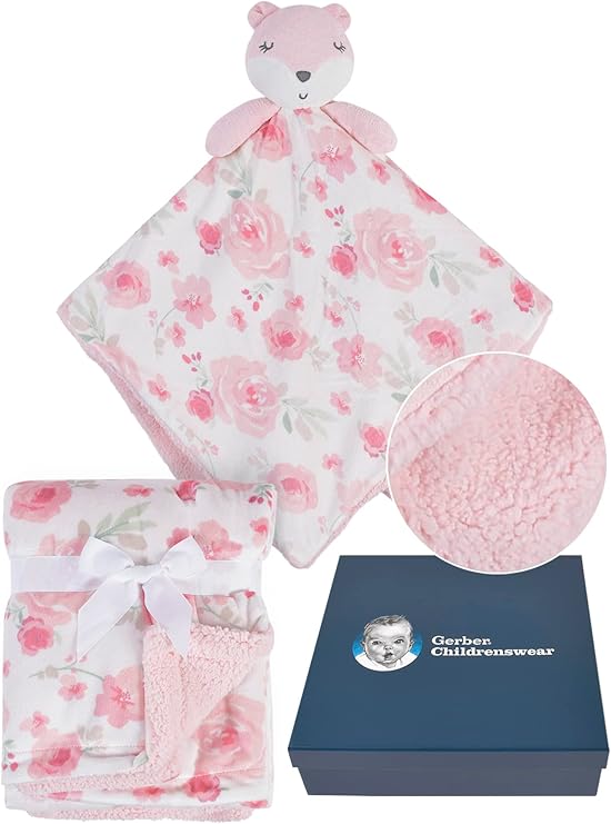 Gerber Girls  Baby 2-Piece Blanket Gift Set