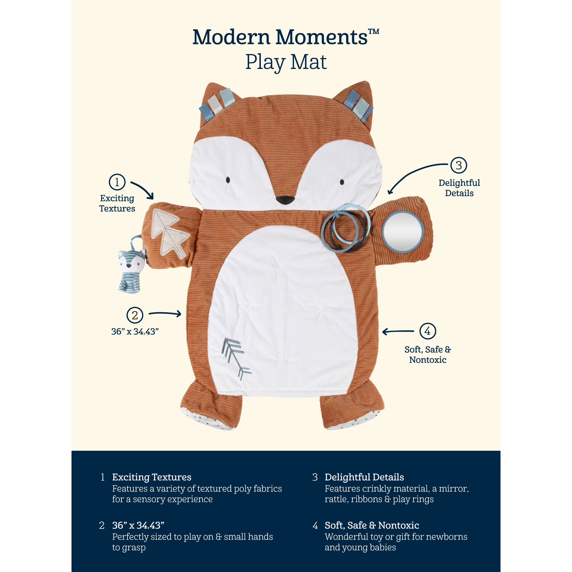 Modern Moments by Gerber Baby Boy Play Mat, Brown