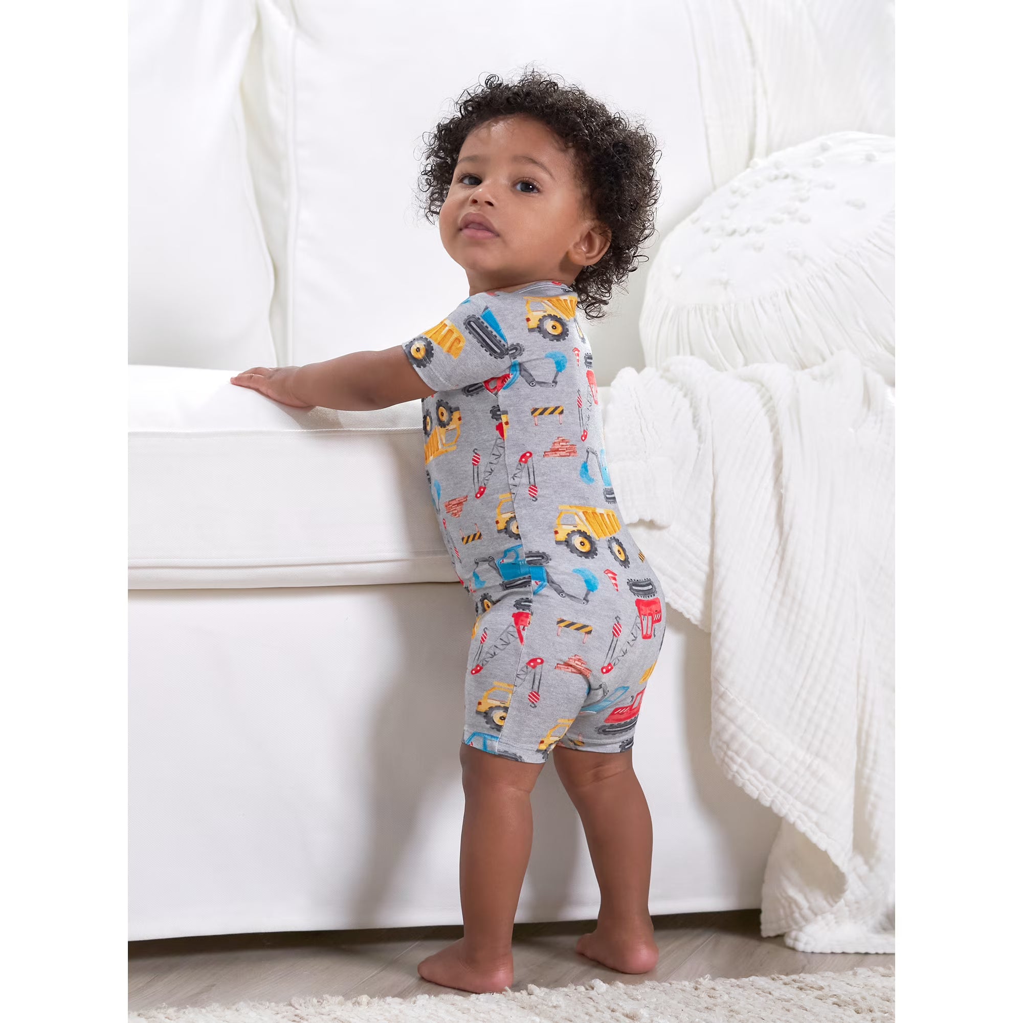Gerber Unisex Baby Buttery Soft Short Sleeve Romper with Viscose Made from Eucalyptus, Sizes 0/3M-18M