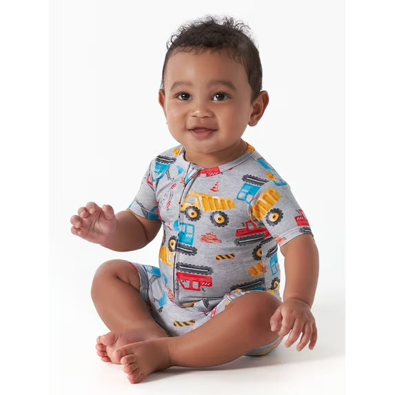 Gerber Unisex Baby Buttery Soft Short Sleeve Romper with Viscose Made from Eucalyptus, Sizes 0/3M-18M