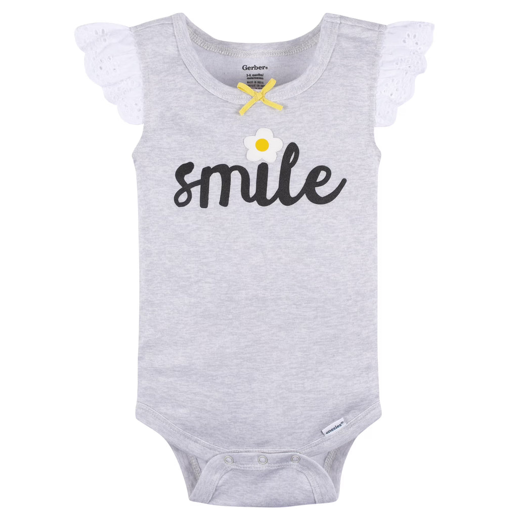 Gerber Baby Girl Tank Onesies Bodysuits, 4-Pack, Sizes Newborn - 24 Months