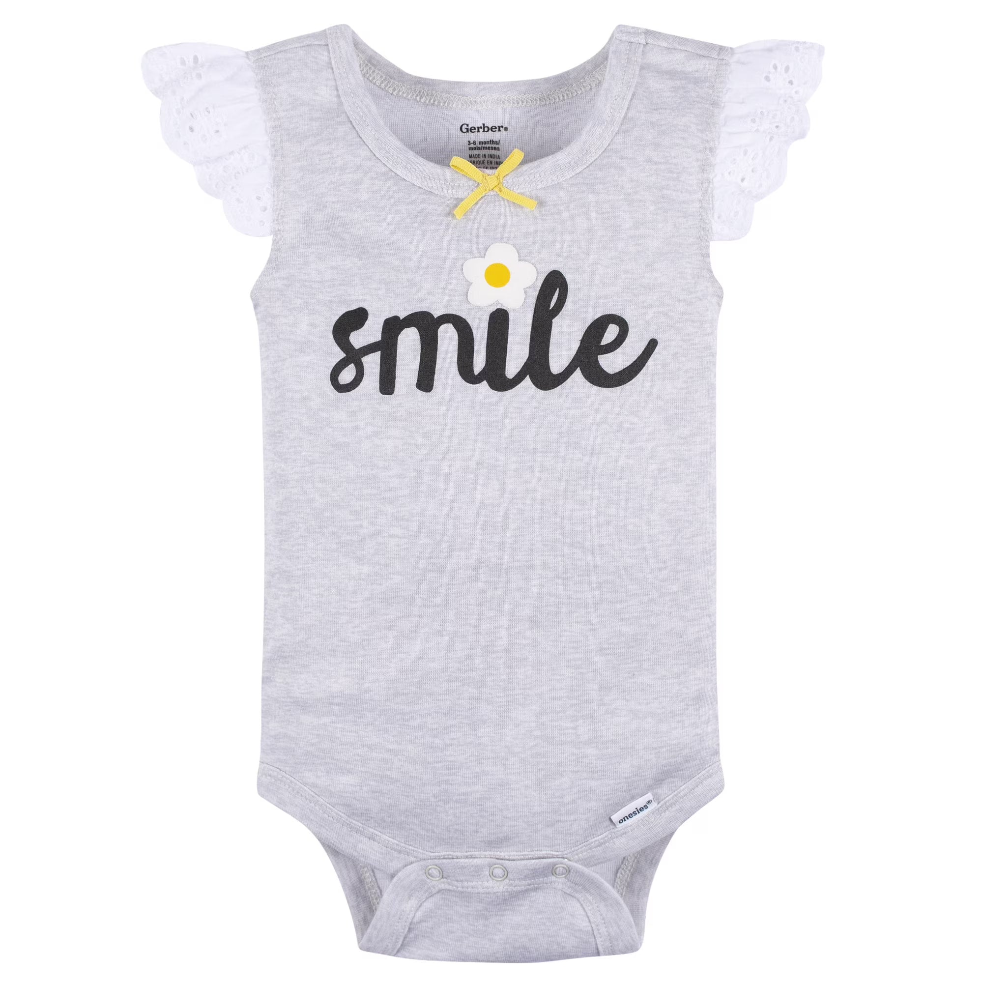 Gerber Baby Girl Tank Onesies Bodysuits, 4-Pack, Sizes Newborn - 24 Months