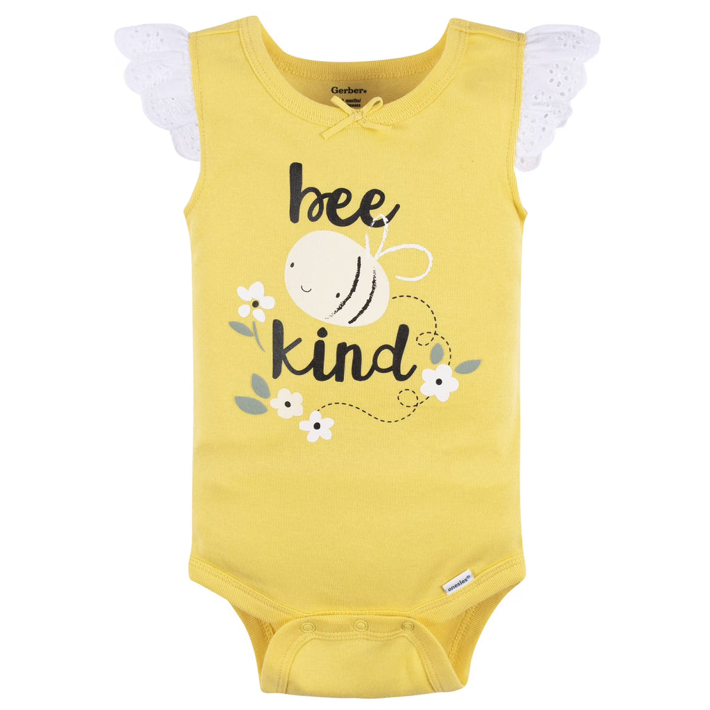 Gerber Baby Girl Tank Onesies Bodysuits, 4-Pack, Sizes Newborn - 24 Months