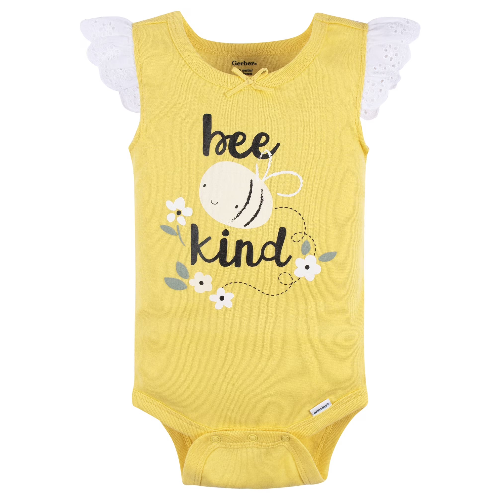 Gerber Baby Girl Tank Onesies Bodysuits, 4-Pack, Sizes Newborn - 24 Months