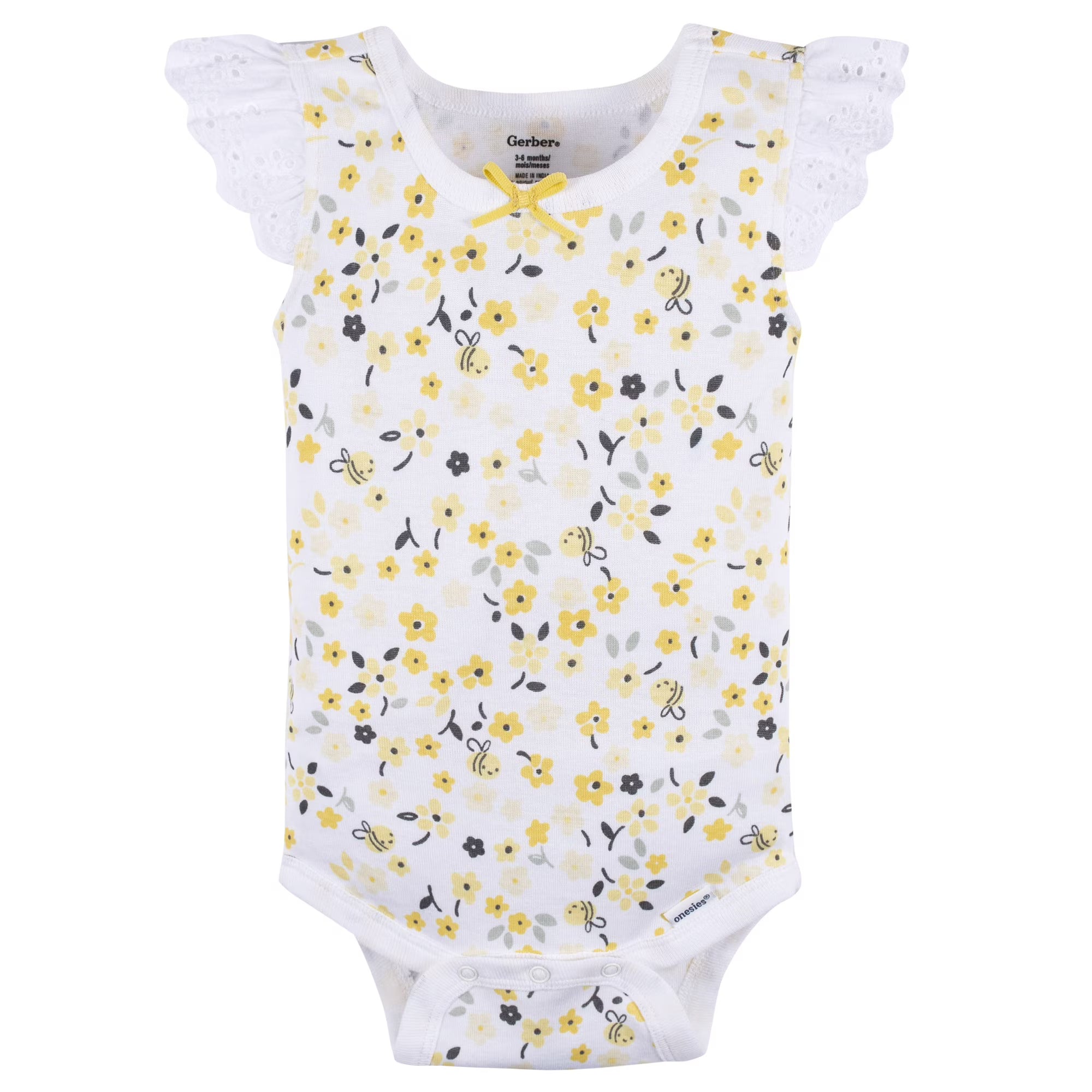 Gerber Baby Girl Tank Onesies Bodysuits, 4-Pack, Sizes Newborn - 24 Months