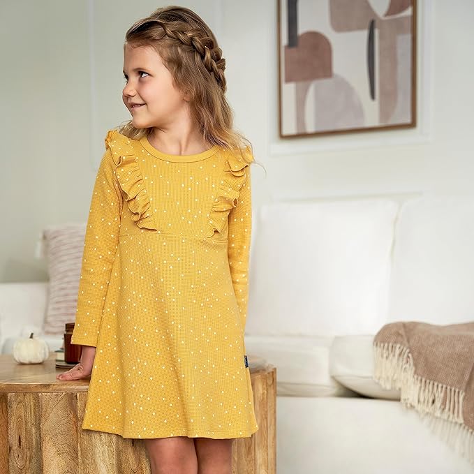 Gerber Baby Girls' Toddler Long Sleeve Dress with Ruffle Detail SIZE 4T