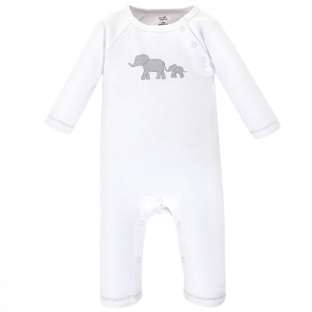 Touched by Nature Baby Organic Cotton Coveralls 3pk, Marching Elephant, 3-6 Months
