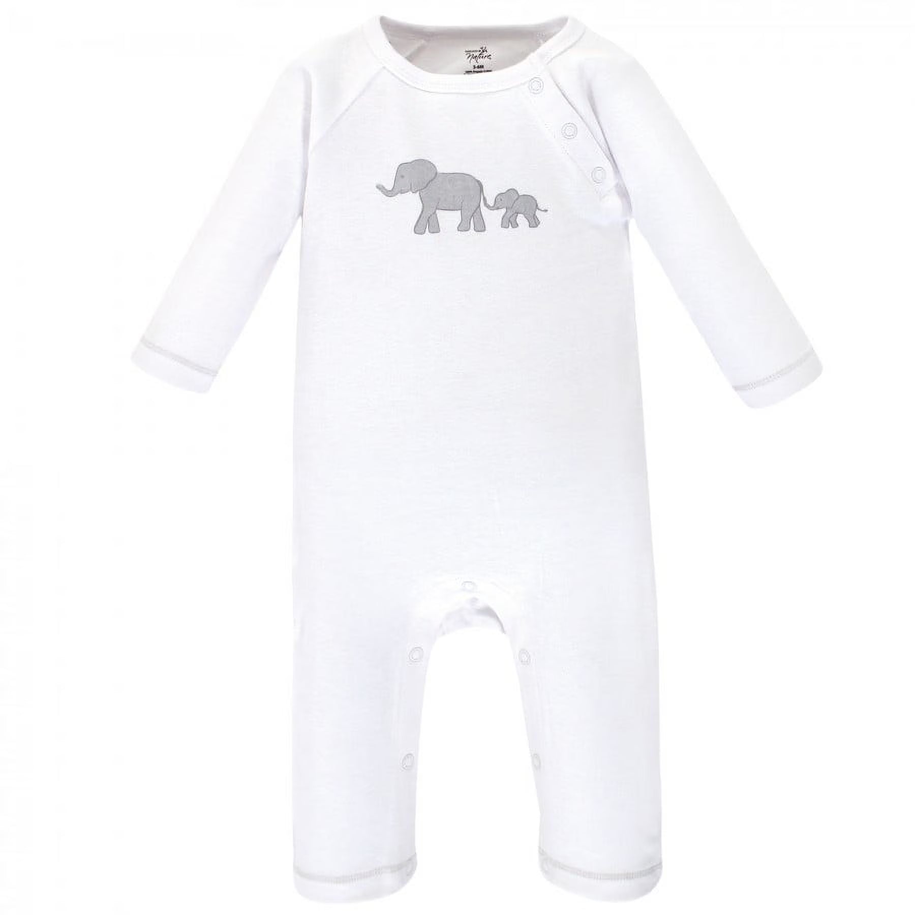 Touched by Nature Baby Organic Cotton Coveralls 3pk, Marching Elephant, 3-6 Months