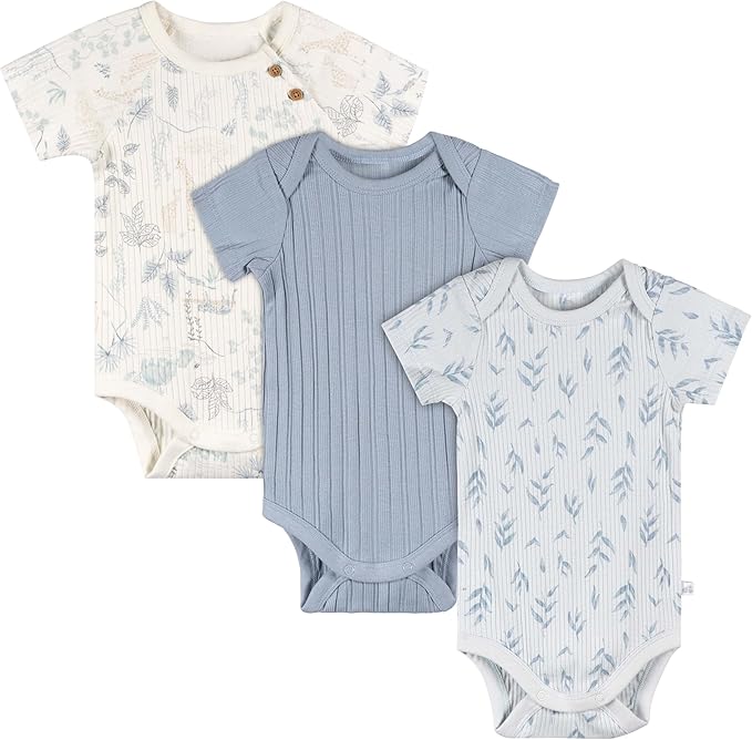 Just Born - 3Pk Baby Boy Bodysuit Blue
