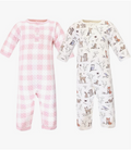 Hudson Baby 2 Pack Girls Baby Premium Quilted Coveralls 6-9 Months