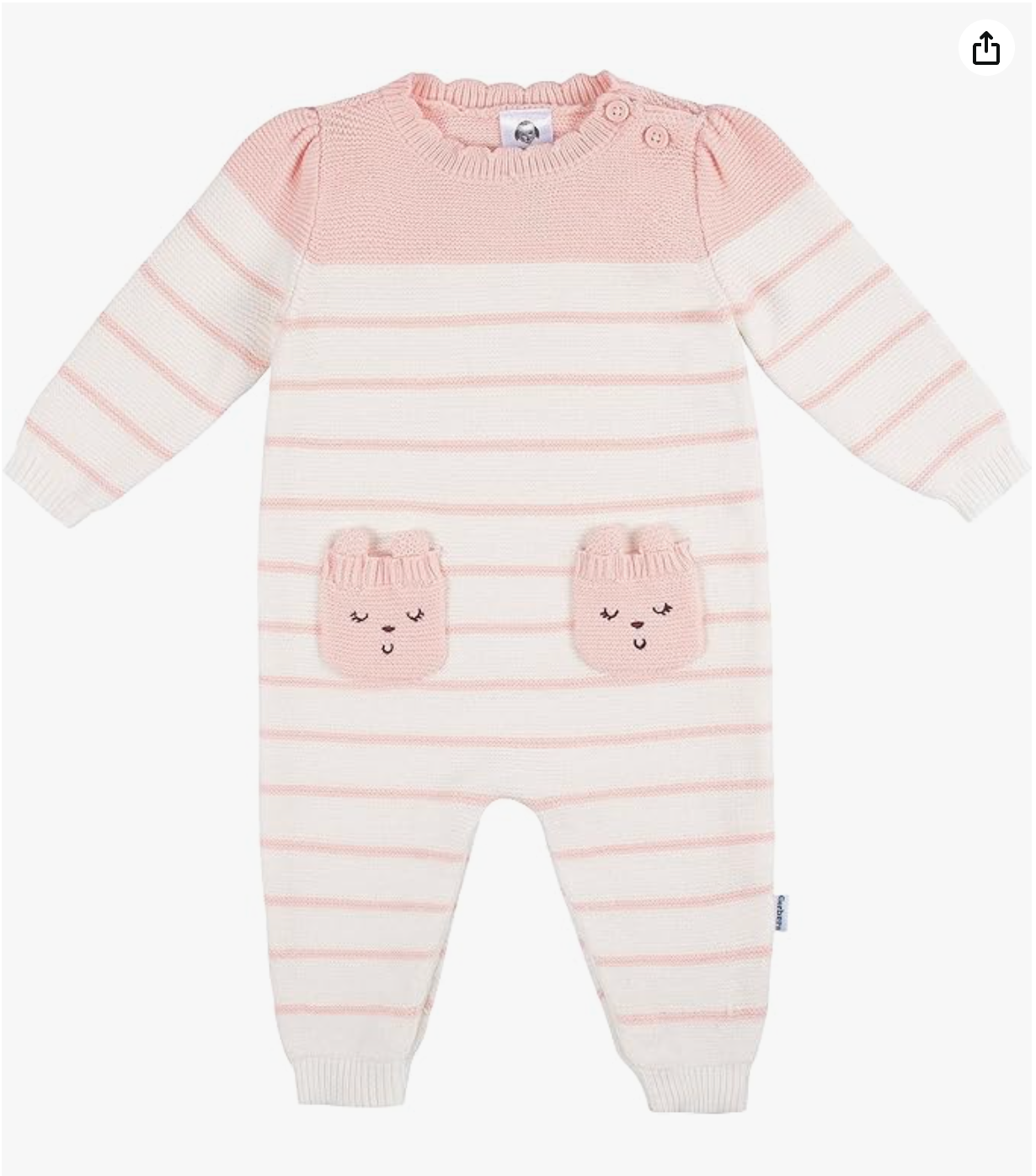 Gerber Baby Girls' Sweater Knit Romper Jumpsuit