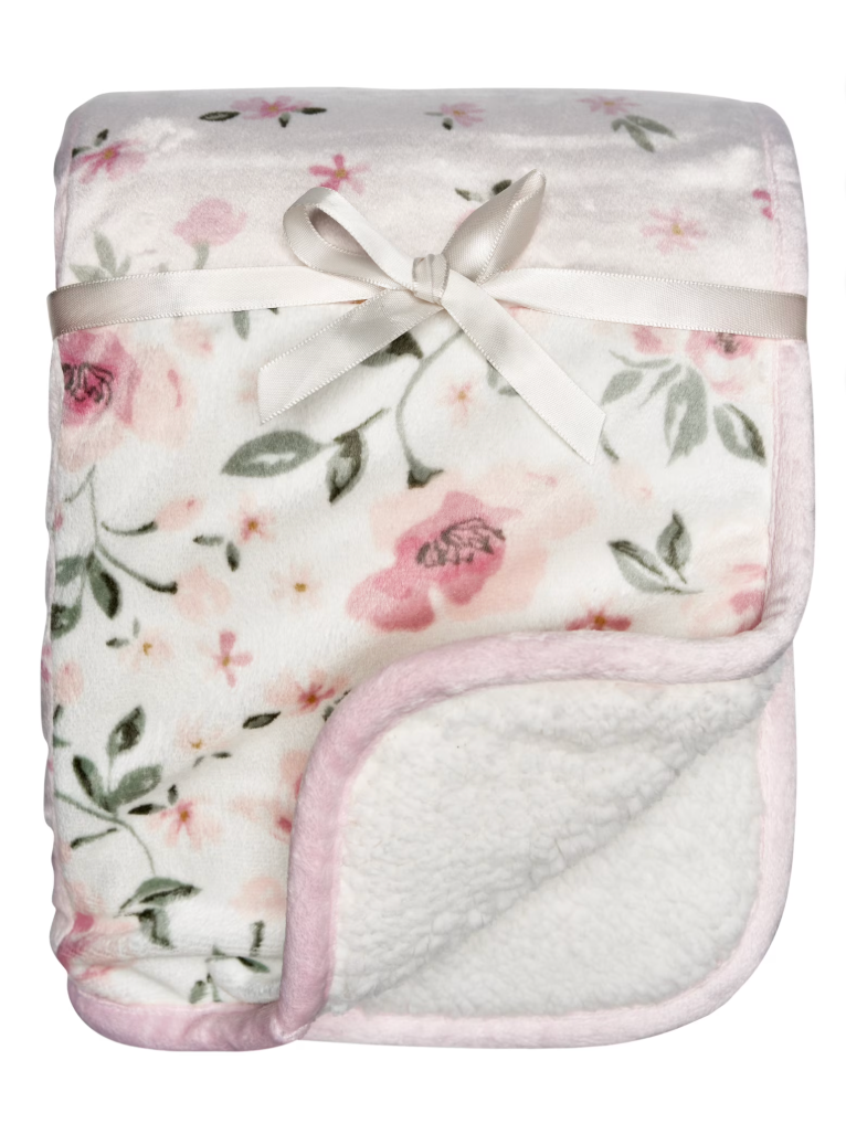 Toddler Girl Super Soft Patchwork Blanket, Light Pink