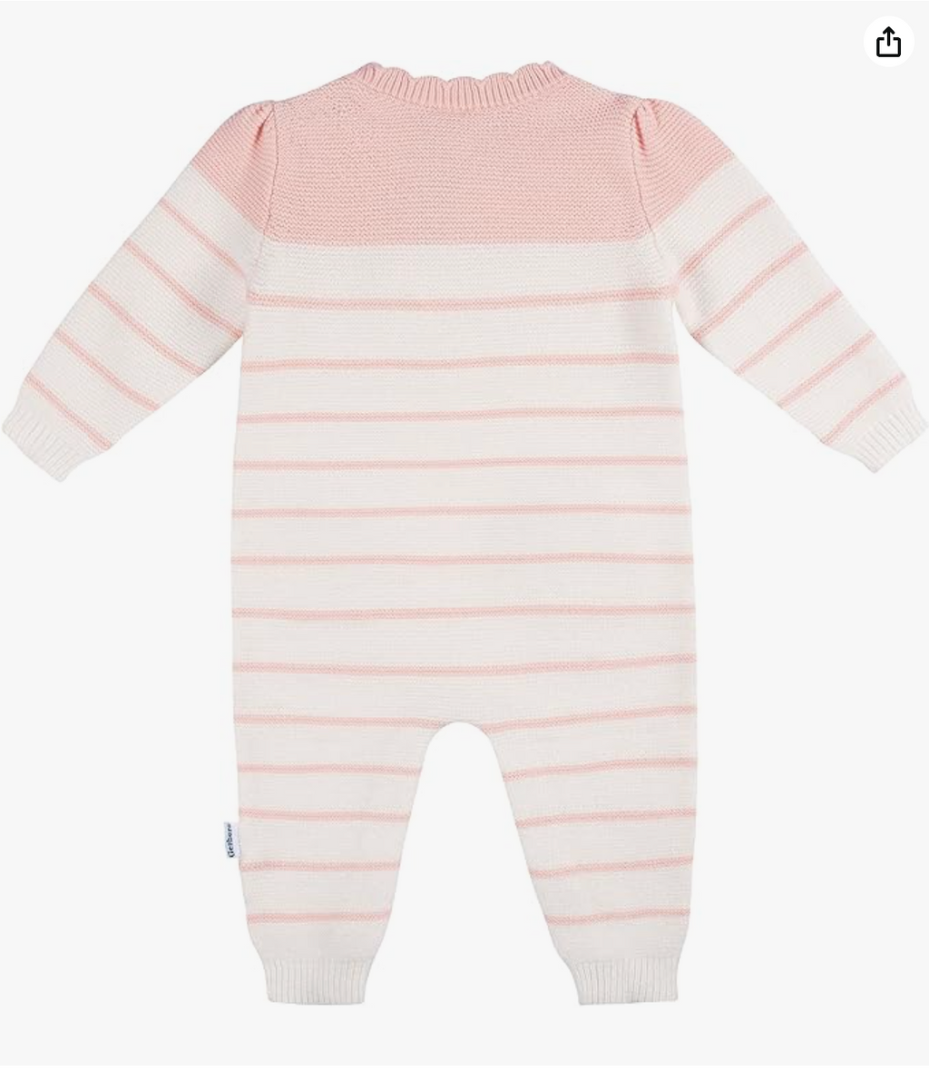 Gerber Baby Girls' Sweater Knit Romper Jumpsuit