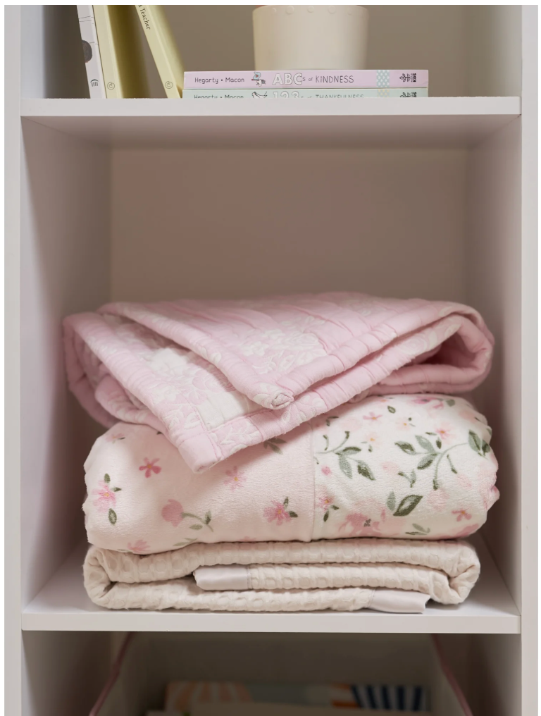 Toddler Girl Super Soft Patchwork Blanket, Light Pink