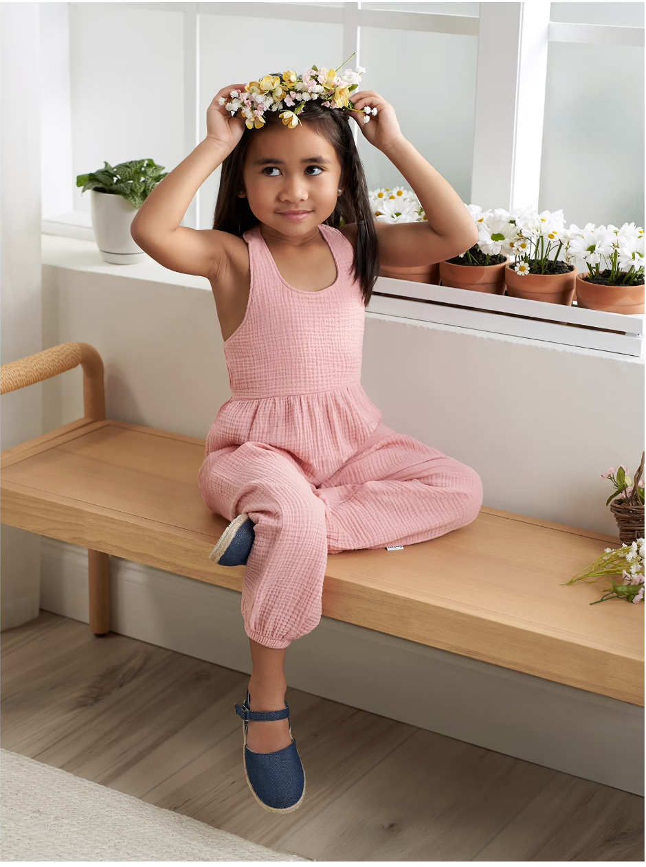 Gerber Toddler Girl Halter Neck Romper, Sizes 2T-5T