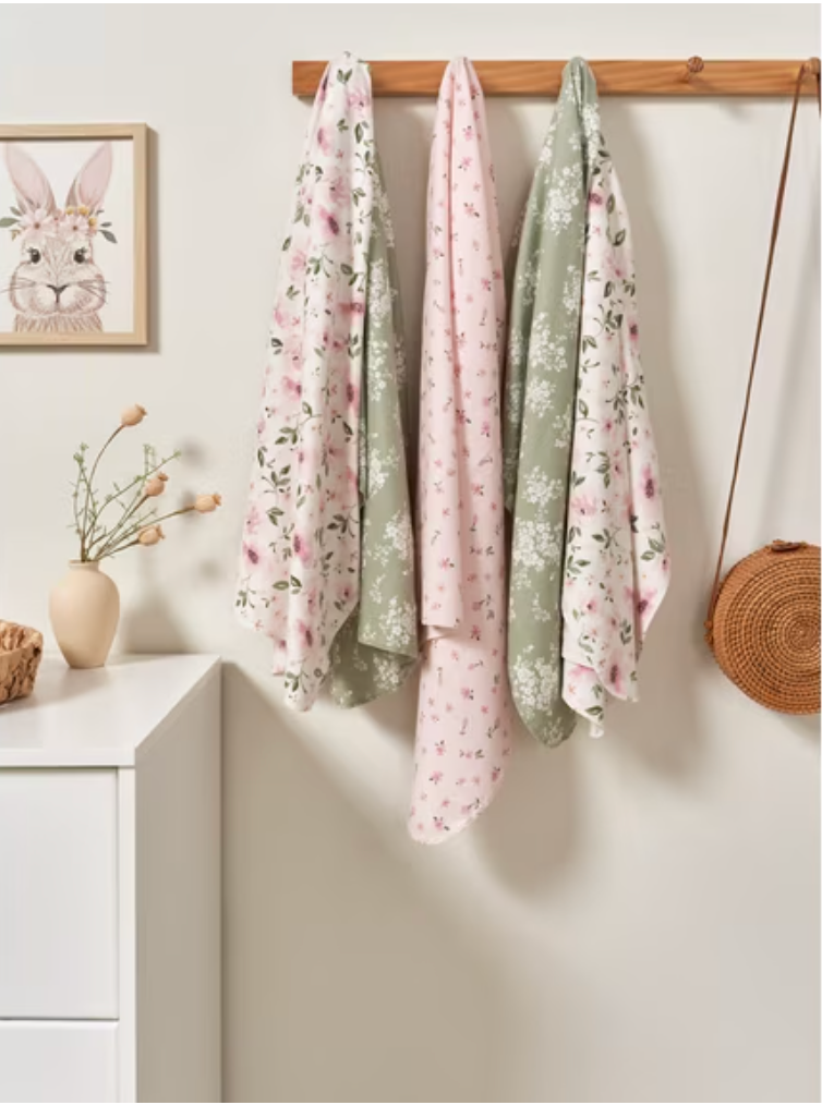 Modern Moments By Gerber Baby & Toddler Girl Flannel Blankets, 5-Pack, Ivory