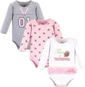 Little Treasure Girls 3 Pack Football Theme Baby Cotton Tutu Bodysuits